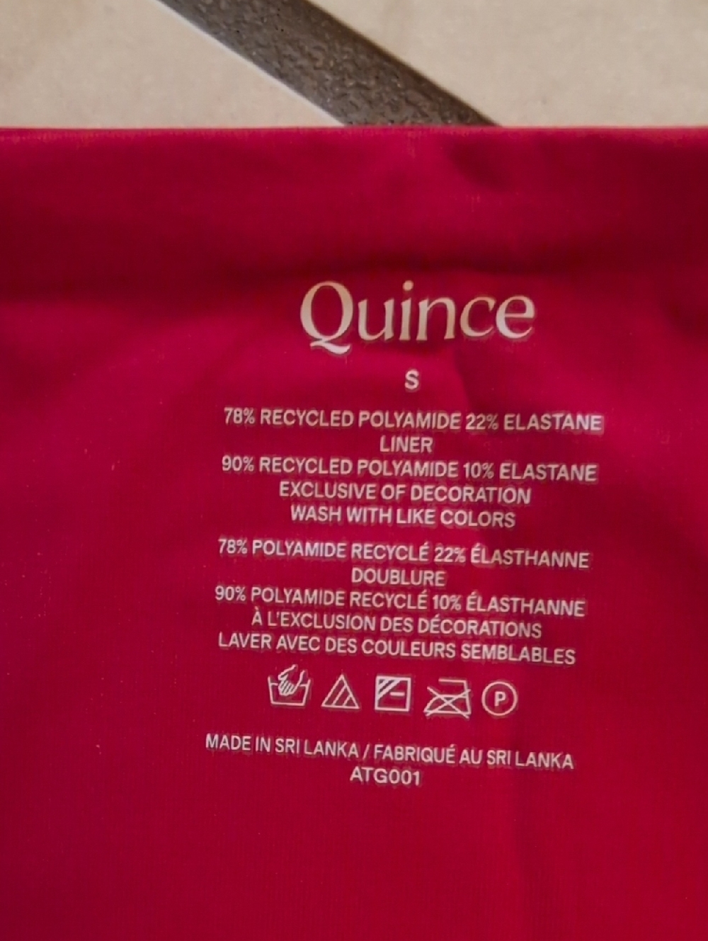 NWT Quince Bikini Set Top & Italian High-rise High-leg Bottom Cherry Red Size S - Picture 8 of 15